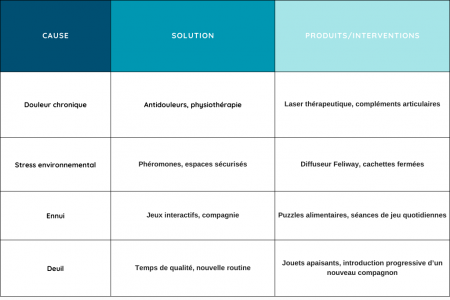 Tableau : Solutions Adaptées à Chaque Cause