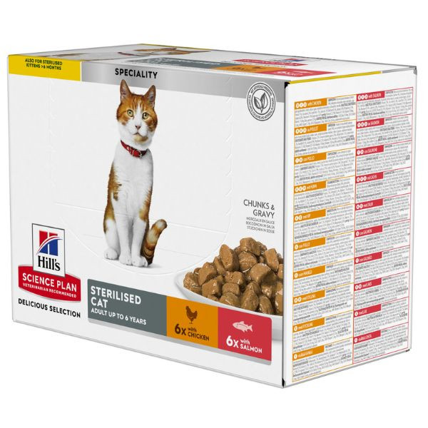 Hill's Science Plan Feline Adult Sterilised Poulet & Saumon - 12x85g 
