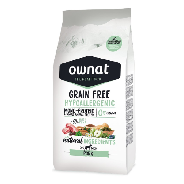 Ownat Dog Hypoallergénique Adulte Porc Sans Céréales