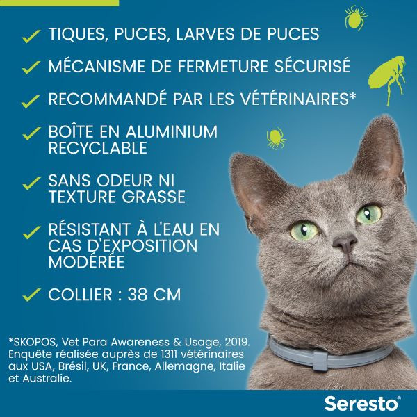 Seresto Anti-puce et Anti-tique pour Chat