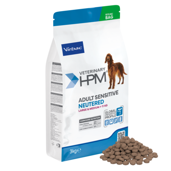 Veterinary HPM Dog Neutered Sensitive Digest Large & Medium