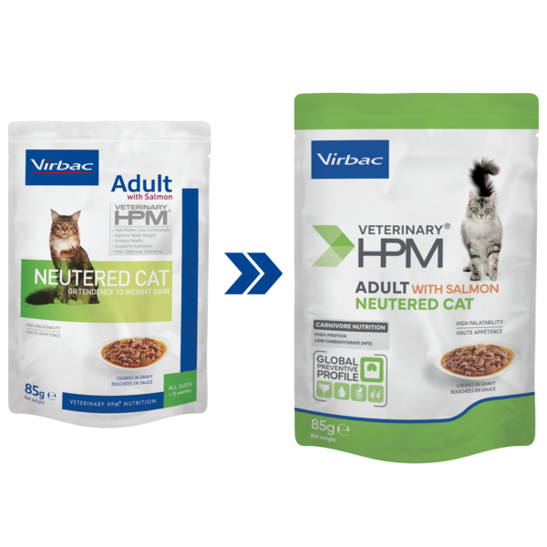 Veterinary HPM Cat Adult Neutered Saumon - 12 x 85g