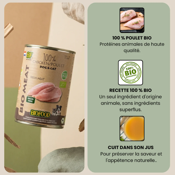 BF Petfood Menu BIO Poulet pour Chat & Chien