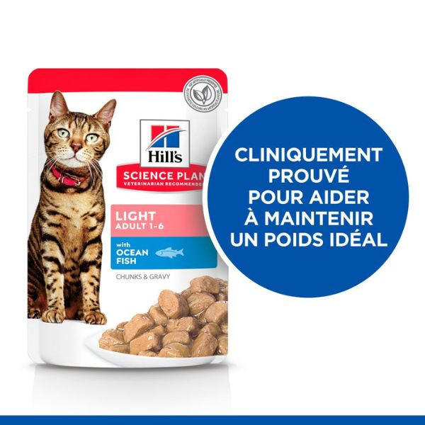 Hill's Science Plan Feline Adult Light Pack Mixte Poulet Poisson - 12 x 85 g