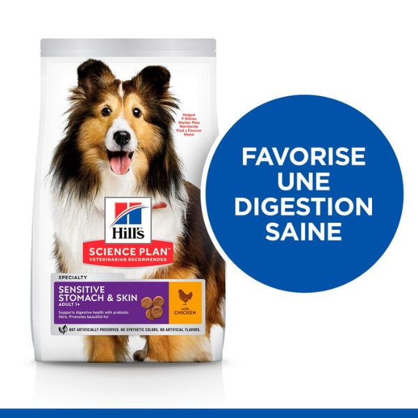 Hill's Science Plan Canine Adult Sensitive Stomach & Skin Medium Poulet - 14 kg