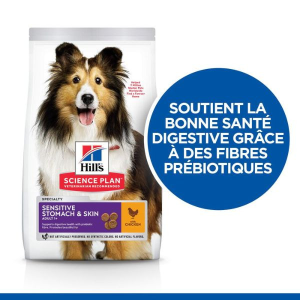 Hill's Science Plan Canine Adult Sensitive Stomach & Skin Medium Poulet - 14 kg