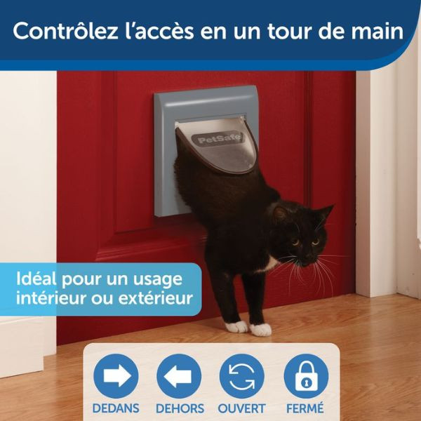 PetSafe 915SGIFD - Chatière Manuelle 4 Positions - Gris