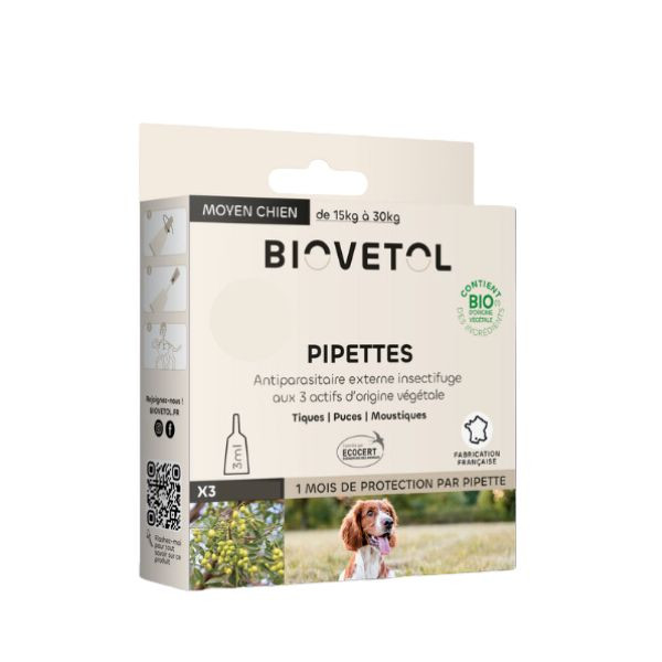 Biovetol 3 pipettes Insectifuge pour chien