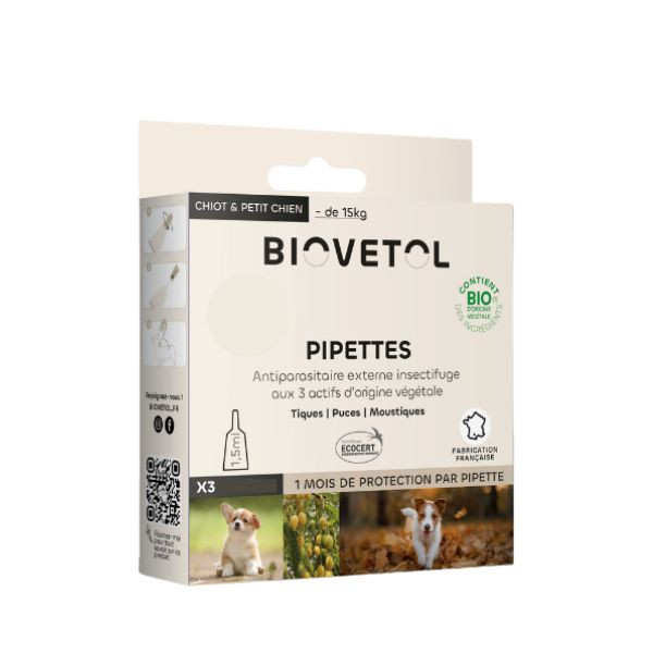 Biovetol 3 pipettes Insectifuge pour chien