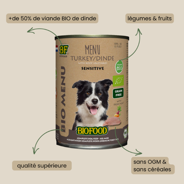 BF Petfood Menu BIO Dinde pour Chien