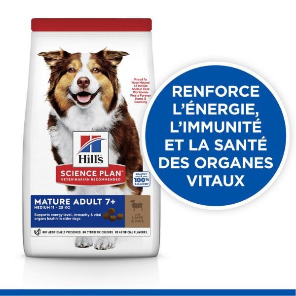 Hill's Science Plan Canine Mature Adult 7+ Médium Agneau & Riz - 14 kg