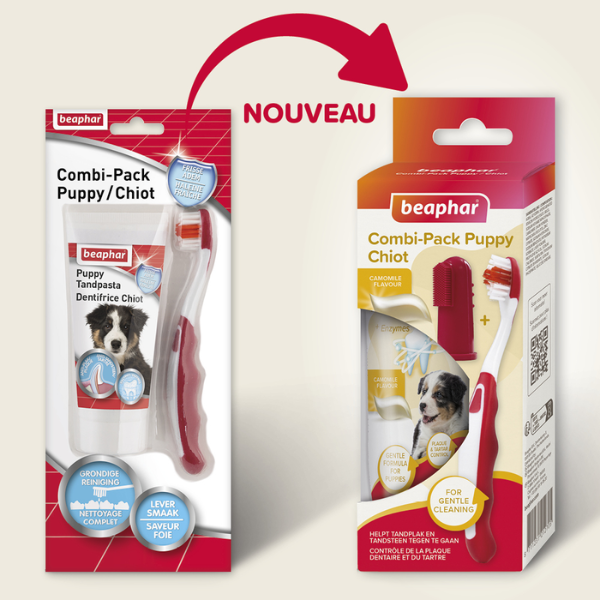 Beaphar Brosse à Dents + Dentifrice Chiot