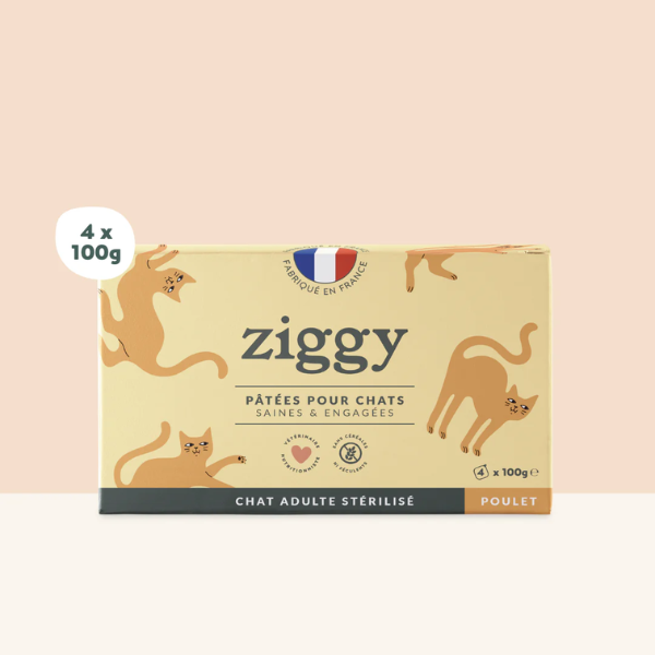 Ziggy Pâtée Chat Stérilisé au Poulet - 4 x 100 g