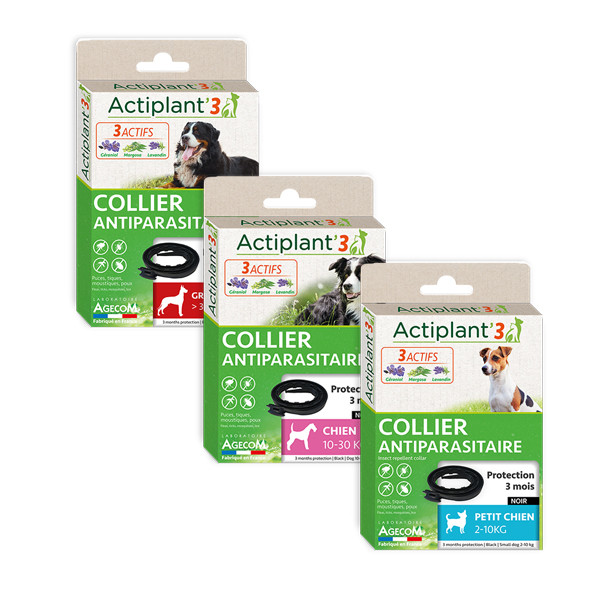 ActiPlant'3 Collier Insectifuge Antiparasitaire - Chien Moyen (10 à 30 kg)