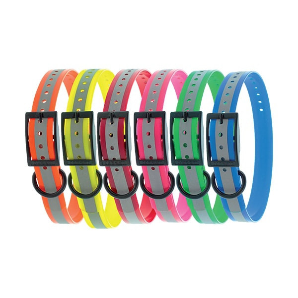 Collier Polyuréthane Réfléchissant Boucle Double 2,5 x 65 cm