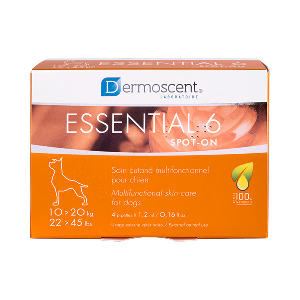  Dermoscent Essential 6 Spot-On pour Chien - 4 pipettes