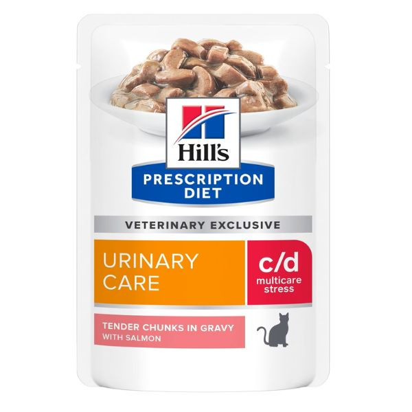 Hill's Prescription Diet Feline c/d Urinary Stress Saumon - 12 x 85 gr