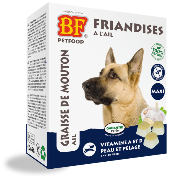 BF Petfood Maxi Bonbons à l'Ail Chien - 40 pièces 