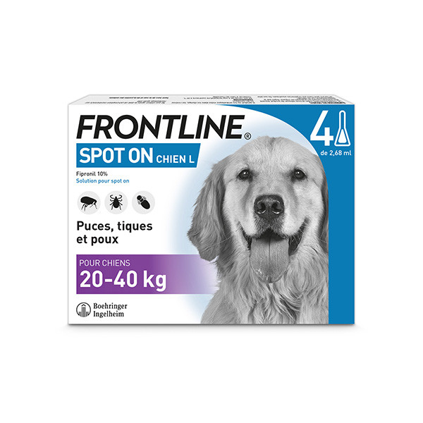 Frontline Spot-On L Chien (20-40 kg) - 4 pipettes