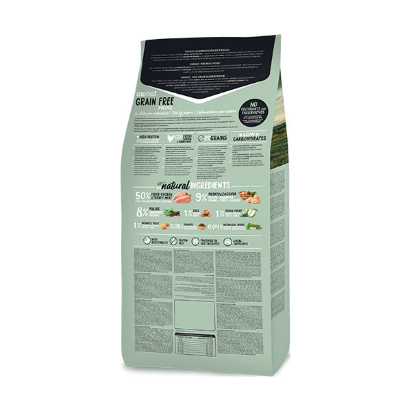Ownat Prime Adulte Poulet et Dinde Sans Céréales