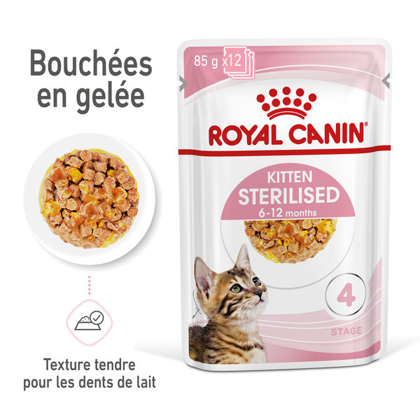Royal Canin Kitten Sterilised Emincés en Gelée - 12 x 85 g