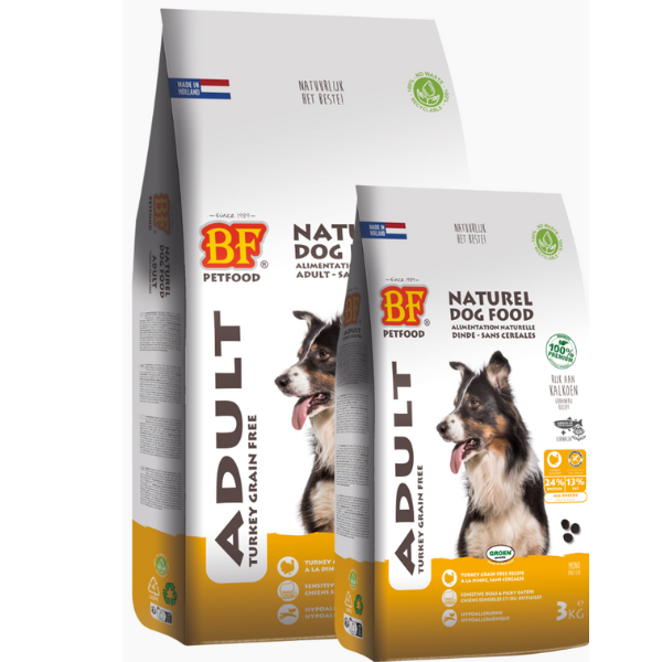 BF Petfood Croquettes Chien Adulte Dinde Sans Céréales - 12,5 kg 