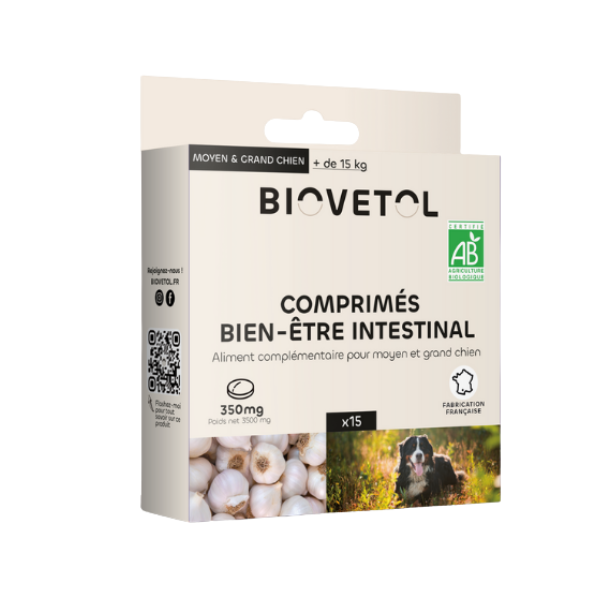 Biovetol Comprimés Bien-être Intestinal Moyen/Grand Chien - 15 cps