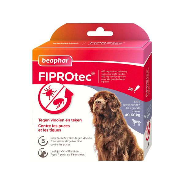 Beaphar FIPROtec - Très Grand Chien (40 à 60 kg) 4 pipettes