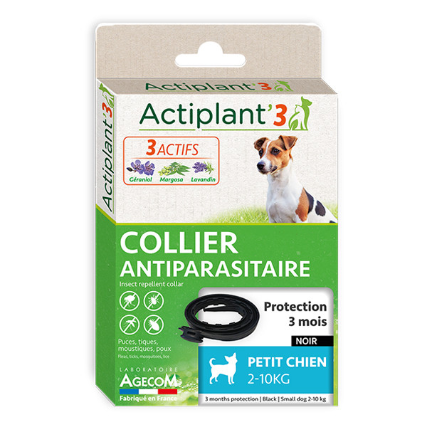 ActiPlant'3 Collier Insectifuge Antiparasitaire - Petit Chien (2 à 15 kg)
