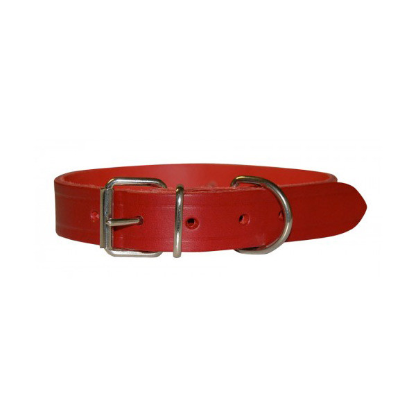 Collier Cuir Riveté Rouge pour Chien