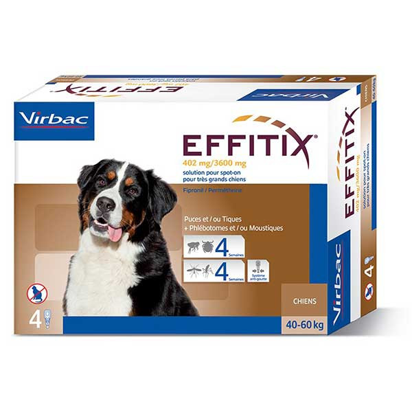 Effitix Spot-On Très Grand Chien (40-60 kg) - 4 pipettes