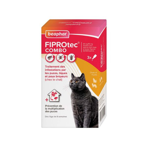 FIPROtec Combo Solution spot-on chats et furets x3 pipettes