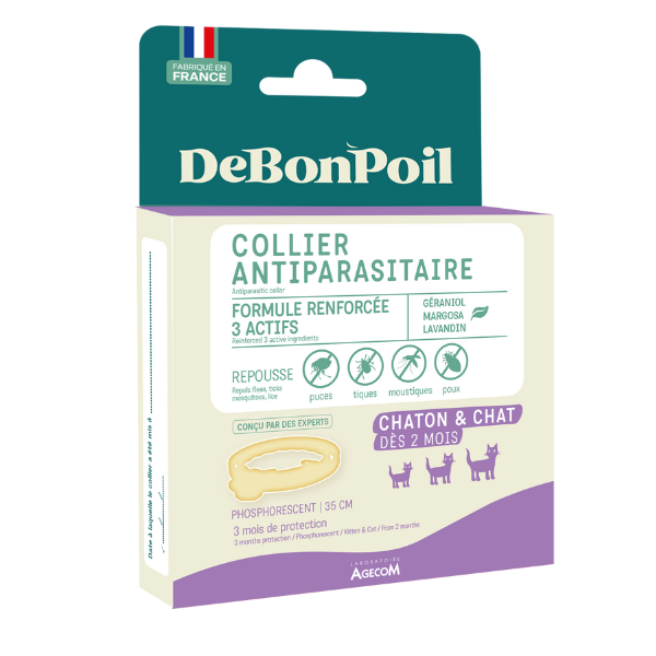 DeBonPoil Collier Antiparasitaire pour Chat 