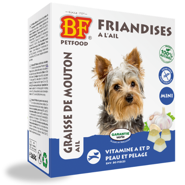 BF Petfood Mini Bonbons à l'Ail Chien - 80 pièces