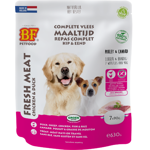 Biofood Aliment Complet au Canard pour Chien - 7 x 90 gr