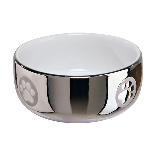 Trixie Gamelle en Céramique - Argent/Blanc