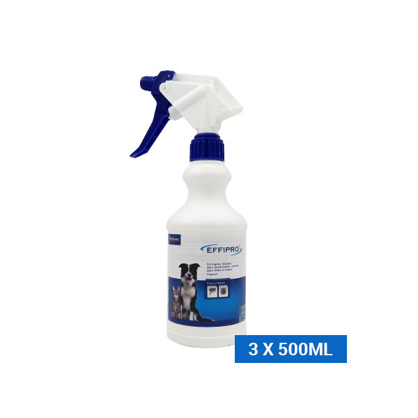 Effipro Spray Anti-Puces Anti-Tiques - 3 x 500 ml
