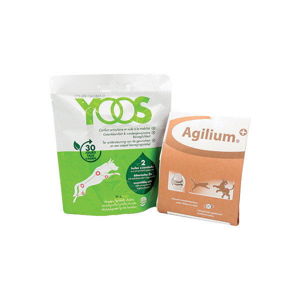 Pack Confort Articulaire Chien (M/L) - Agilium Plus pochette 30 cps + 1 Collier Yoos