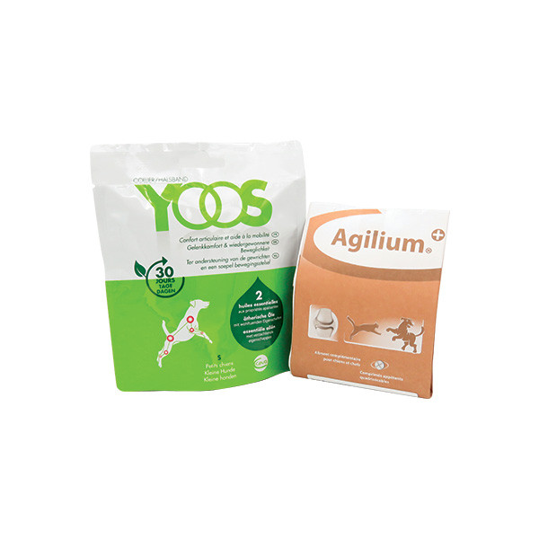 Pack Confort Articulaire Chien (S) - Agilium Plus pochette 30 cps + 1 Collier Yoos
