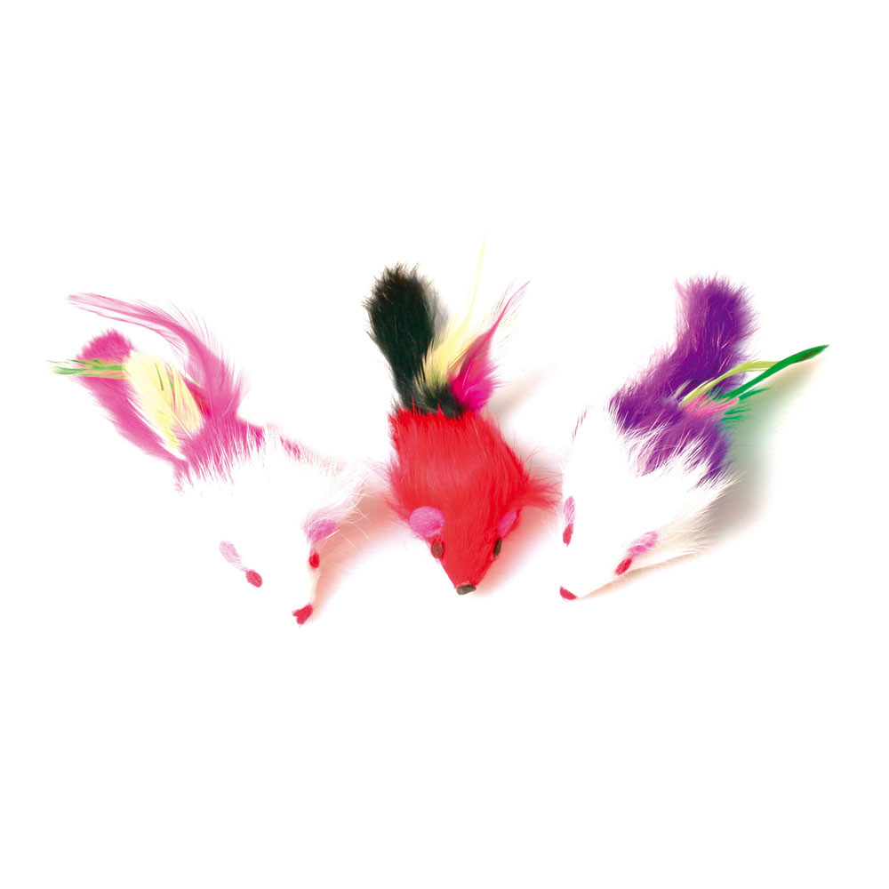 Zolux Lot de 3 Souris à Plumes pour Chat