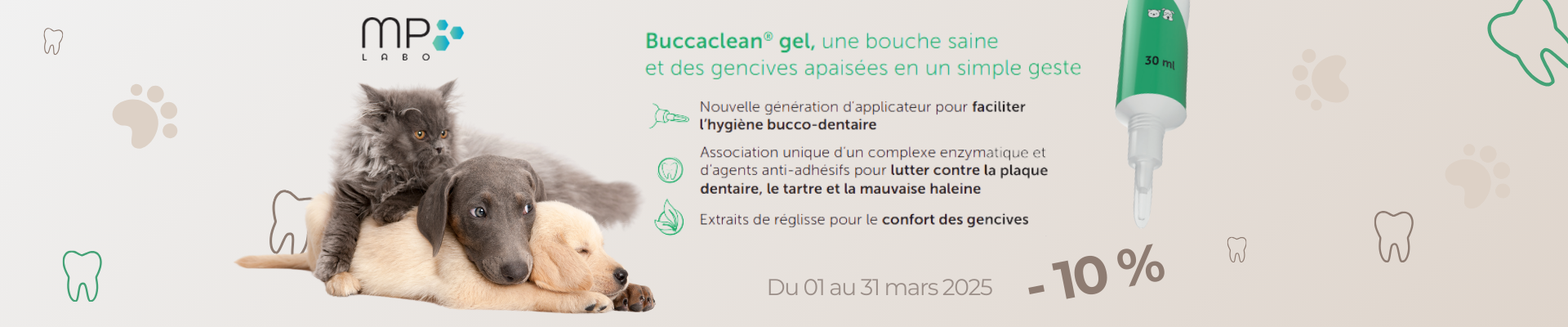 Bannière promos Buccaclean de Mp Labo