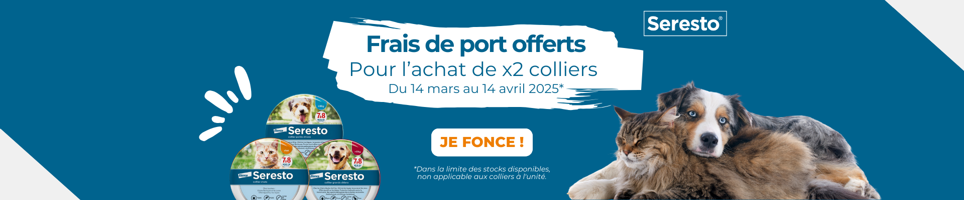 Bannière frais de port offerts Seresto