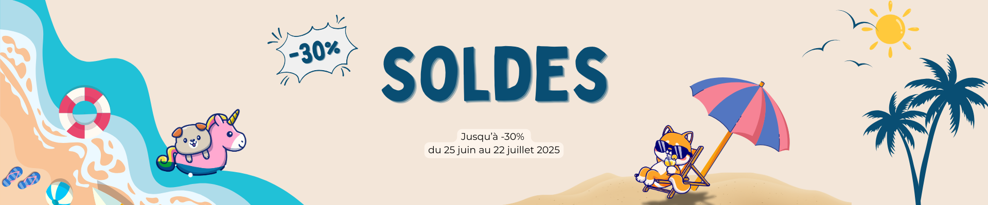 Bannière soldes d'été