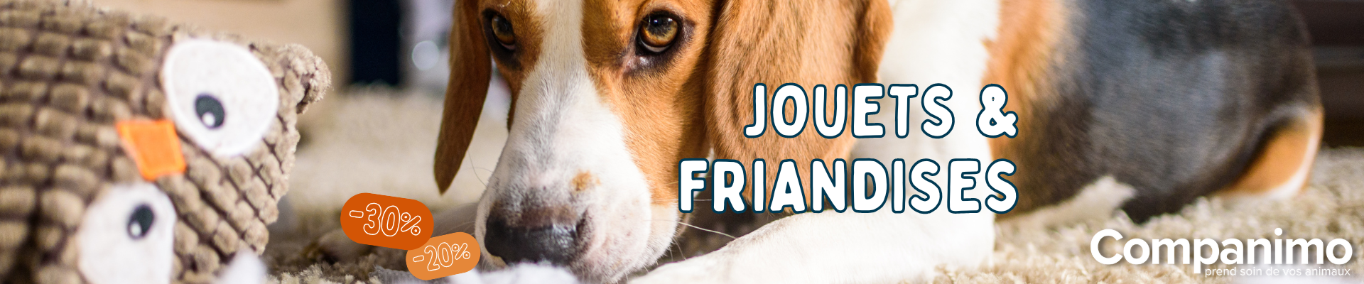 Bannière promos jouets et friandises 