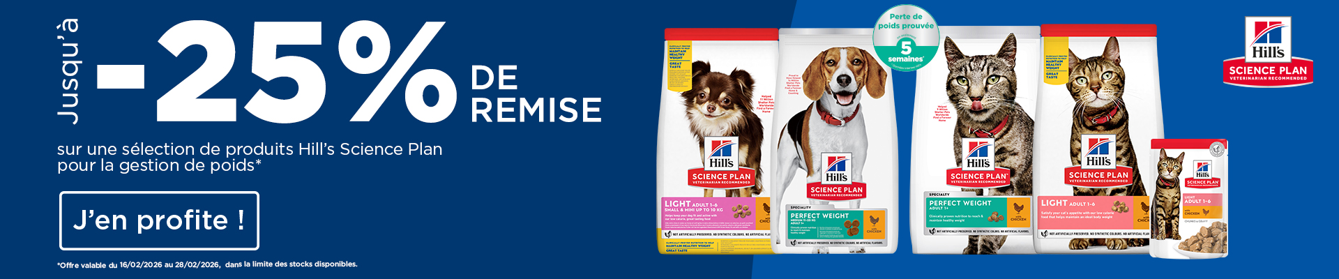 Bannière promotions Hill's Science Plan