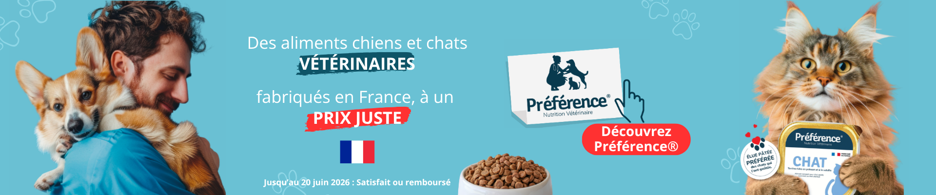 Bannière présentation gamme Préférence - Satisfait ou remboursé