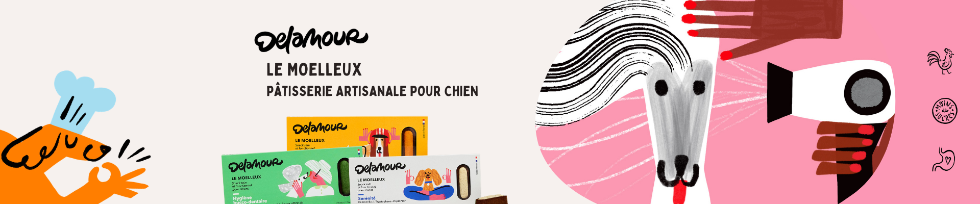 Bannière présentation des pâtisseries MOELLEUX Delamour