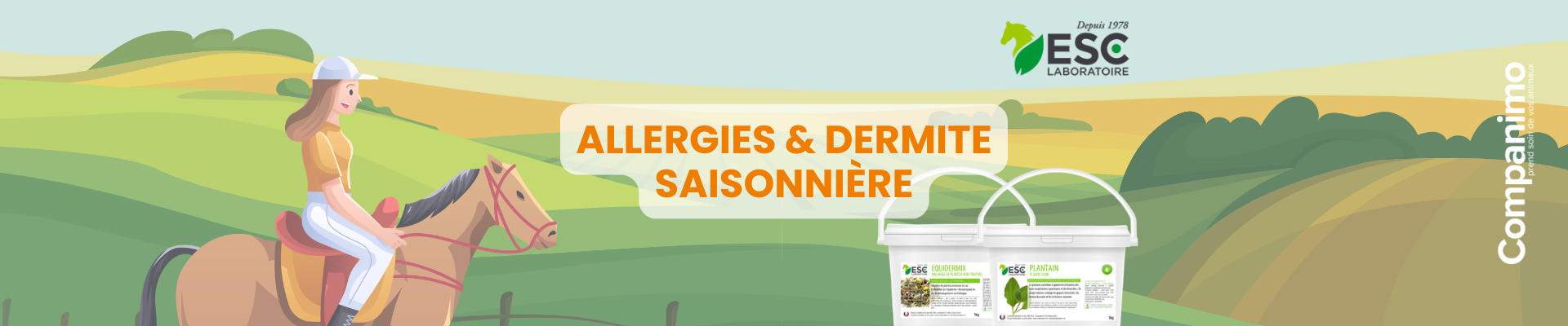 Bannière promotions ESC pour allergies et dermite