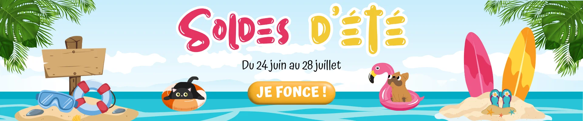 Bannière pour profiter des soldes d'été ! 